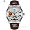 BENYAR Top Herren Hochwertige Uhren Luxus Leder Armbanduhren Mode Gut Design Skeleton Mechanische Uhr Wasserdicht